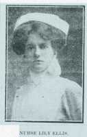 Newspaper photograph of Nurse Lily Ellis. Aberdare Leader 24th June 1916.