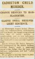 Newspaper report of jury’s verdict of manslaughter. Barry Dock News 7th November 1919.