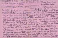 Reverse of Etta Booker’s Red Cross card, with details of her service (presumably written by her sister Ethel [qv].