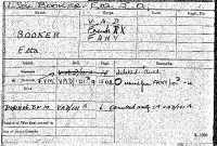 Record of medals awarded to Etta Booker. There are two separate cards in the National Archives, this one listing her as VAD, French Red Cross and FANY
