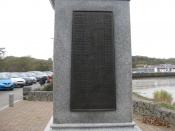 Name of M E Thomas on Pwllheli War Memorial