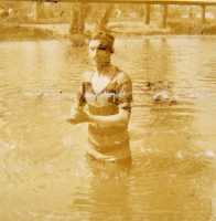 Young man bathing AB’s photograph of a young man, possibly Daniel Mistrick, bathing in a river.